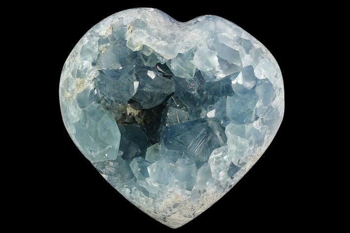 Crystal Filled Celestine (Celestite) Heart Geode - Madagascar #126655